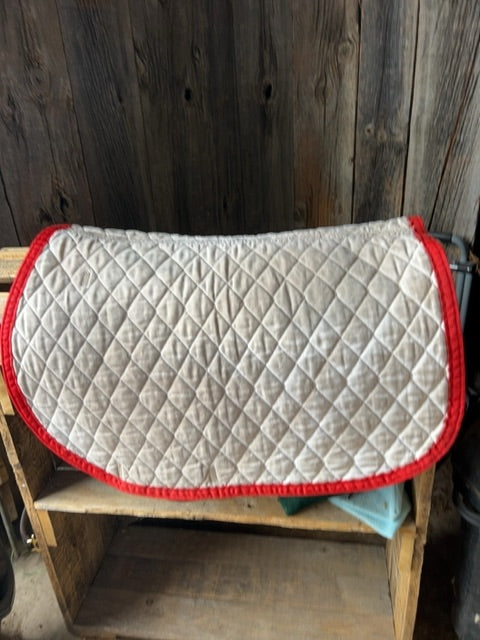 white with red trim Canpro Saddle Pads, full