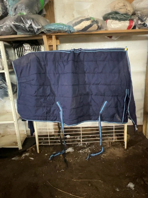Navy Pagony Stable Blanket, 78”