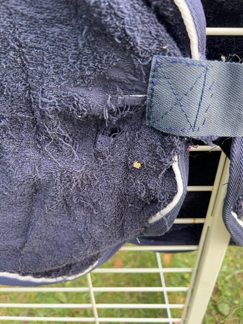 Blue Shedrow Terry Cooler with Adjustable Front, 74" at largest