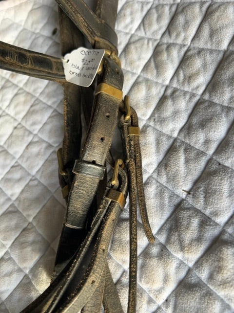 Black with Brass  Headstall