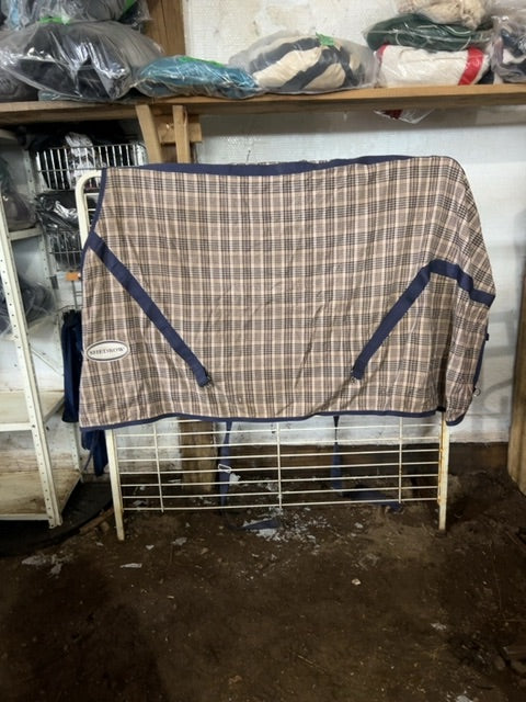 Baker Plaid Shedrow Stable Sheet, 82”