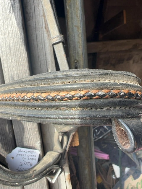 Brown with braiding  Crank Noseband, horse