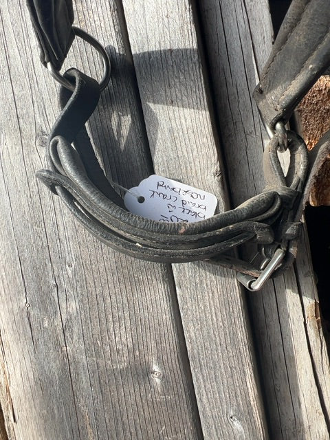 Brown with braiding  Crank Noseband, horse