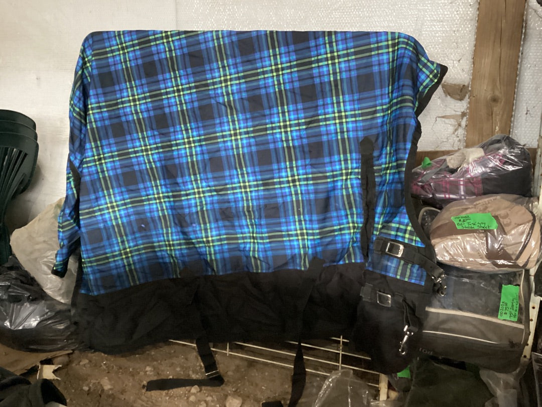 Blue Plaid Canadian Horsewear Maxim Rainsheet, 75”