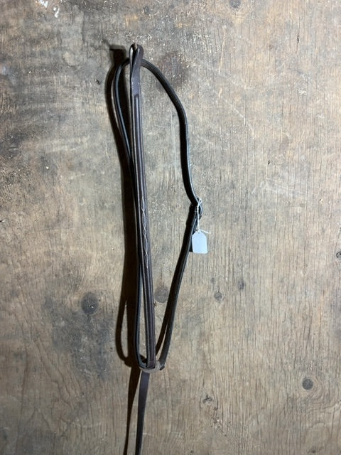 Brown  Padded Fancy Stitch Standing Martingale, Full