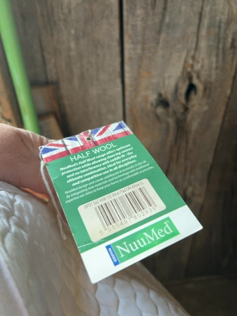 White Nuumed Half Fleece Dressage Pad