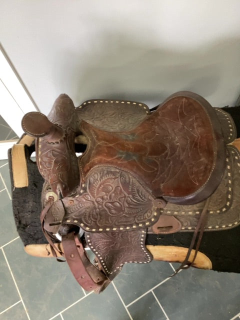 Brown with lacing  Saddle, 15"