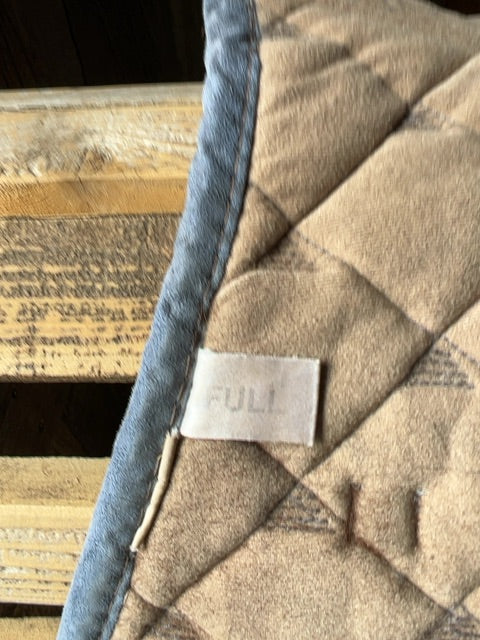 Blue with White Piping Roma Saddle Pads, Full