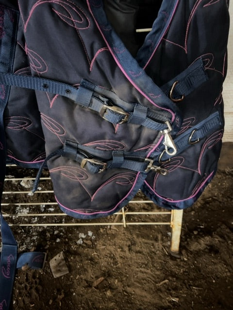 Navy Pessoa Stable Blanket, 84”