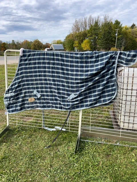 Blue Plaid Hercules Stable Sheet, 78"
