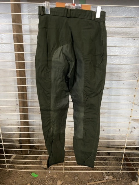 Green Arista Full Seat Breeches, 28R