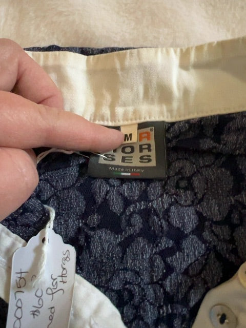 Navy Lace For Horses Show Shirt, Medium