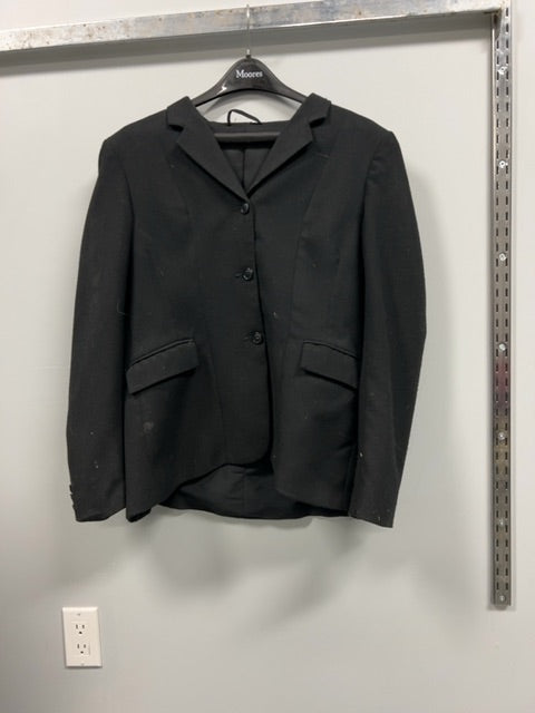 Black Wool Tuffrider Show Jacket, 16