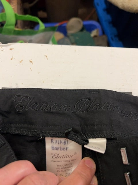 Black Elation Platinum Kneepatch Breeches, 30R