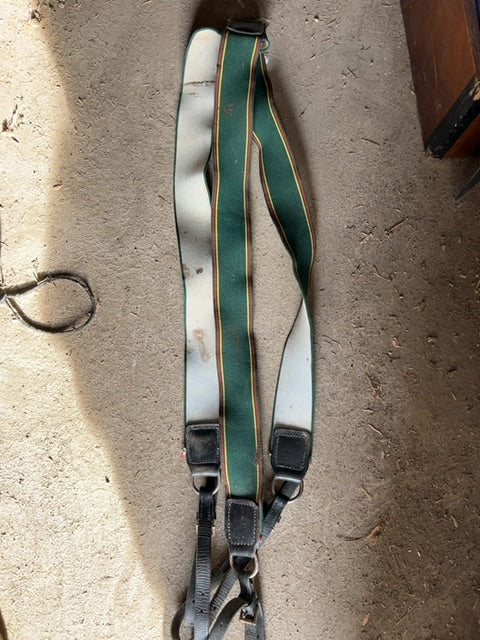 Green Elastic  Eventing Elastic Breastplate, horse