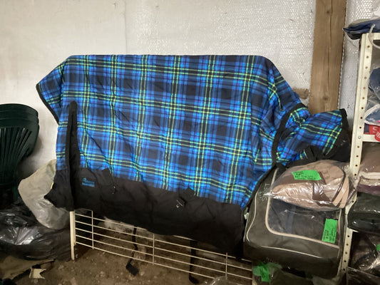 Blue Plaid Canadian Horsewear Maxim Rainsheet, 75”