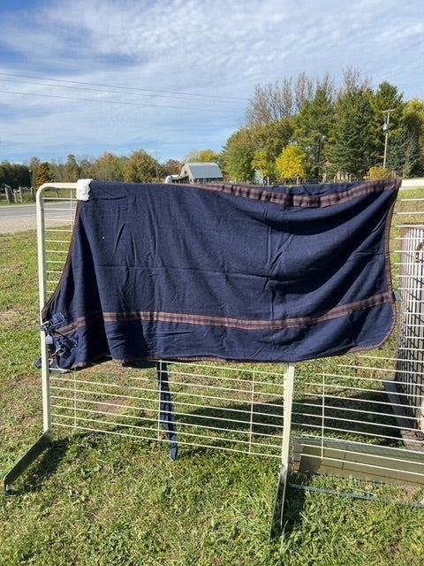 Navy Macintosh Wool Cooler, 72"