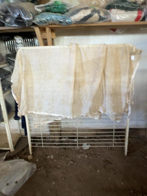 64” White  Scrim With Red Binding