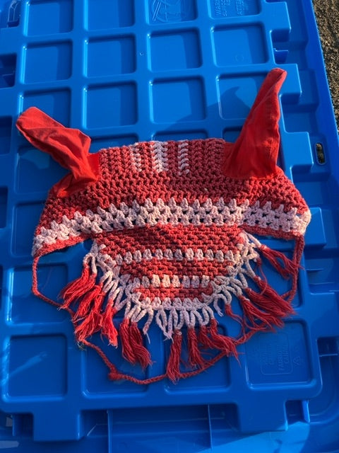 Pink/Red  Horse Bonnets, Horse