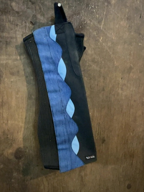 Black/Blue Horsetech Half Chaps, Large