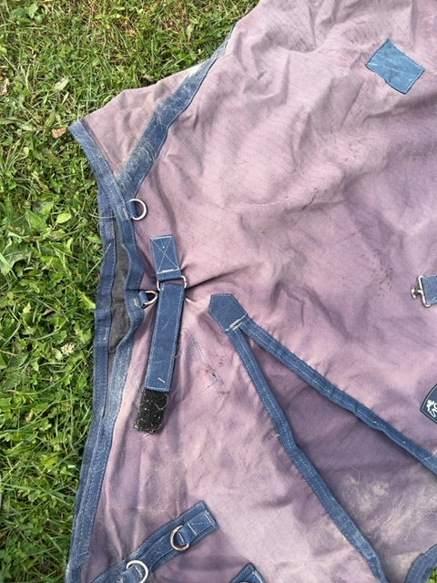 Blue Canadian Horsewear Maxim Rainsheet with adjustable gusset, 81”