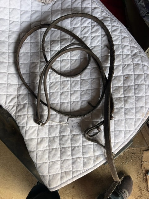 Brown  Laced Reins - Fancy Stitch