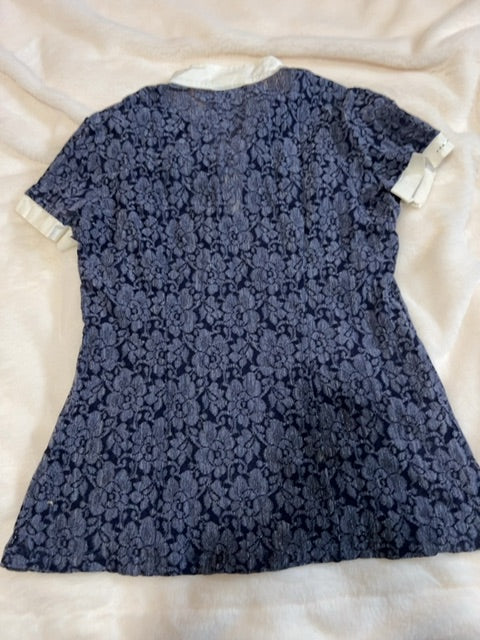Navy Lace For Horses Show Shirt, Medium