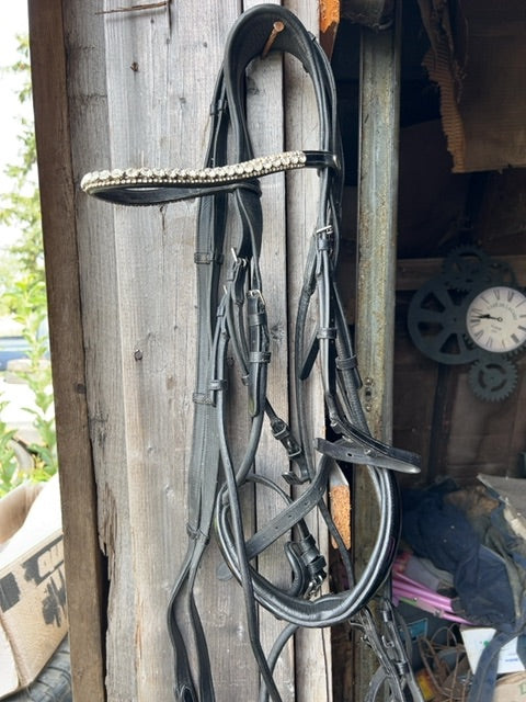 Black Solo Harmony Bridle and Reins, Full